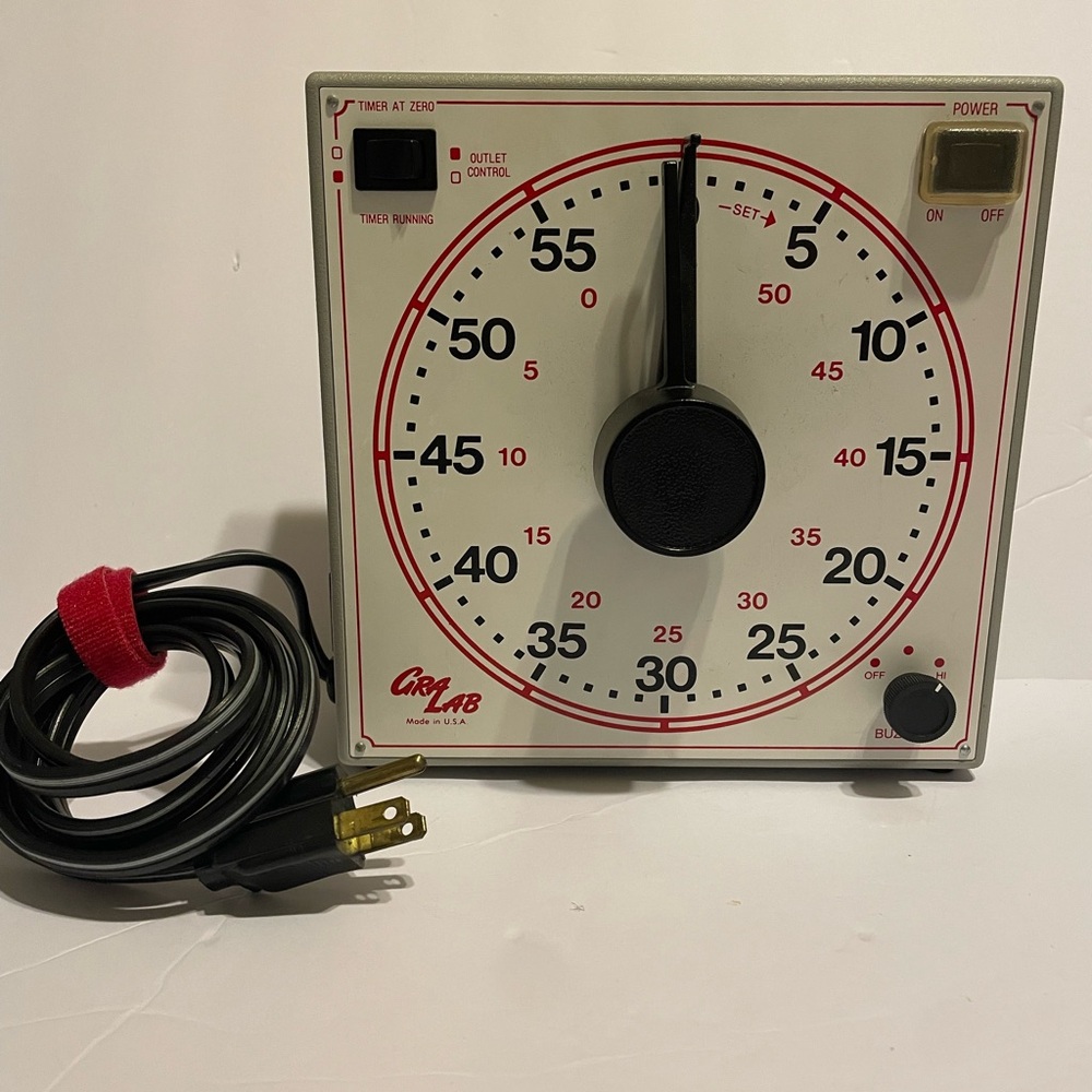 GRA LAB Timer Model 167 Buzzer DIMCO-Gray- 7.5" Square - Vintage - WORKING